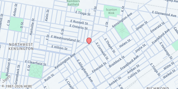 Map showing There's Hope - Kensington Avenue at Kensington Avenue, Philadelphia, PA