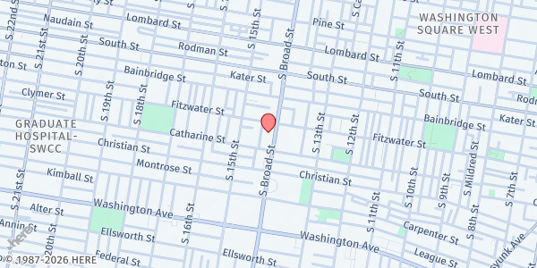Map showing Tindley Temple at 750-762 S. Broad St., Philadelphia, PA