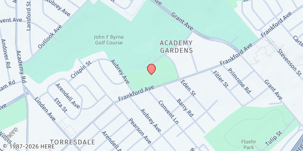 Map showing Torresdale Recreation Center at 9550 Frankford Ave., Philadelphia, PA