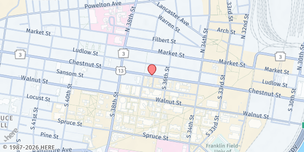 Map showing UC Hospitality Coalition (Lutheran) - Chestnut Street at Chestnut Street, Philadelphia, PA