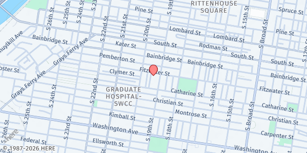 Map showing Union Baptist Church at 1910 Fitzwater Street, Philadelphia, PA