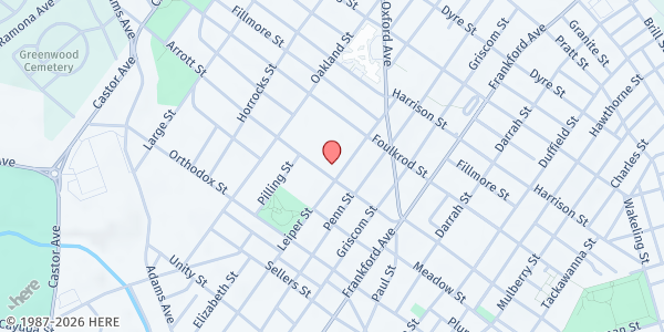 Map showing Unique Dreams, Inc. - Main Location at 4704 Leiper St, Philadelphia, PA