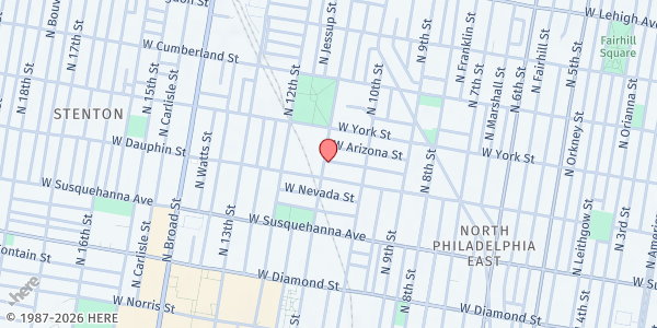 Map showing Urban Creators Food Pantry at 2315 N. 11th St., Philadelphia, PA