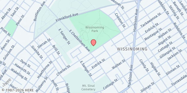 Map showing Wissinoming Park Playground at 4035-55 Cheltenham Ave, Philadelphia, PA