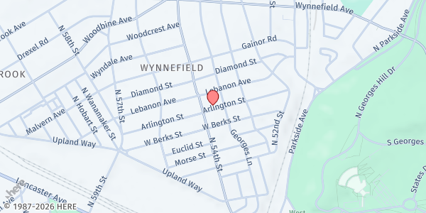 Map showing Wynne Senior Residences - Penrose at 2001 N. 54th St., Philadelphia, PA