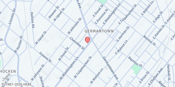 Map showing Yes! And… Collaborative Arts at 21 W Washington Lane, Philadelphia, PA