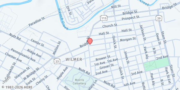 Map showing Phoenixville Area Community Service at 101 Buchanan St, Phoenixville, PA
