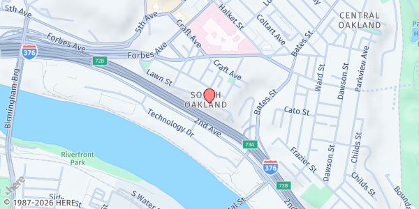 Map showing 10a Greater Valley Community Services - Food Pantry at 374 Lawn St, Pittsburgh, PA