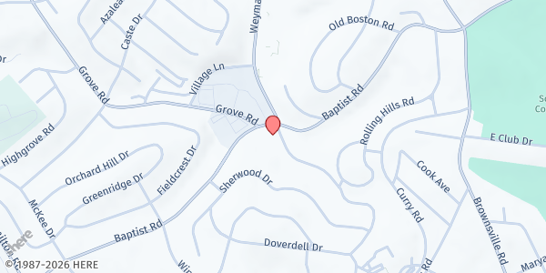 Map showing Baldwin Community UMC - Lord's Pantry at 5001 Baptist Rd., Pittsburgh, PA