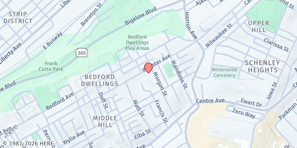 Map showing Bethel AME Church - Fresh Market at 2720 Webster Ave., Pittsburgh, PA