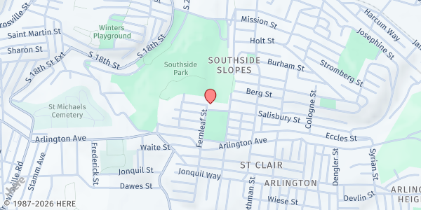 Map showing Brashear Food Pantry - Henry Kaufmann Center at 2201 Salisbury St, Pittsburgh, PA