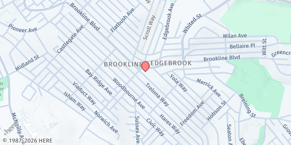 Map showing Brookline Christian Food Pantry at 1036 Brookline Blvd., Pittsburgh, PA