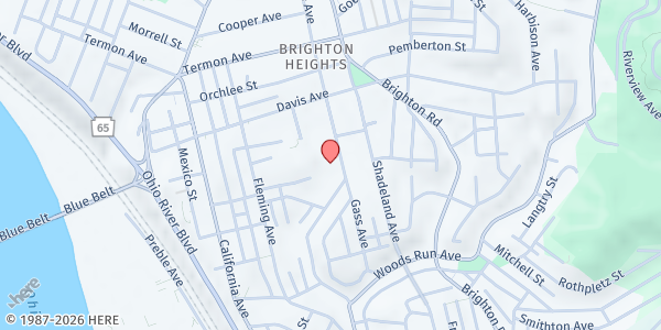 Map showing Citiparks Brighton Heights at 3515 McClure Ave., Pittsburgh, PA