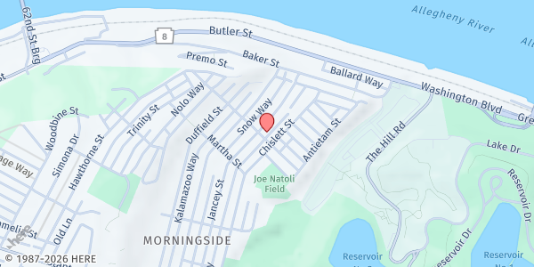 Map showing Citiparks Morningside at 1802 Jancey St., Pittsburgh, PA