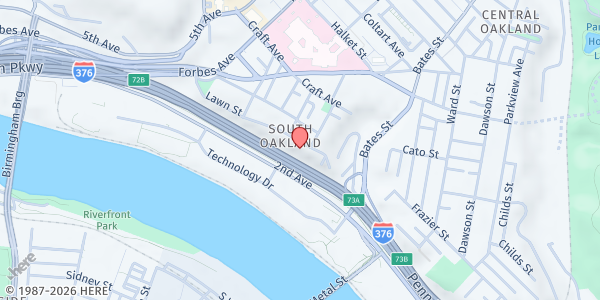 Map showing Community Human Services - Main Location at 374 Lawn St, Pittsburgh, PA