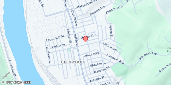 Map showing Fishes and Loaves Cooperative Ministries - Hazelwood at 131 E Elizabeth St, Pittsburgh, PA