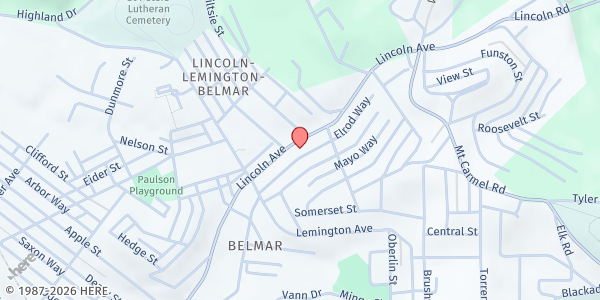 Map showing Holy Rosary Senior Food Pantry at 1550 Lincoln Ave., Pittsburgh, PA