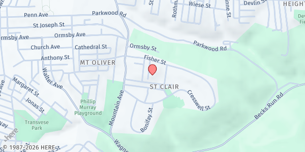 Map showing Lighthouse Memorial Christian Center at 810 Fisher St., Pittsburgh, PA