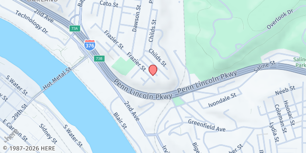 Map showing New Light Baptist Church at 3803 Frazier St., Pittsburgh, PA