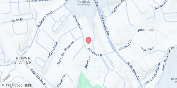 Map showing North Hills Food Bank at 99 Corbett Ct, Pittsburgh, PA