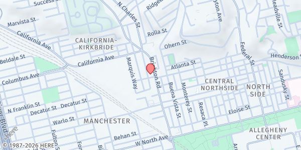 Map showing Northside Common Ministries - Brighton Road Location at 1601 Brighton Rd., Pittsburgh, PA