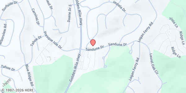 Map showing Plum Food Pantry at 81 Sandune Dr, Pittsburgh, PA