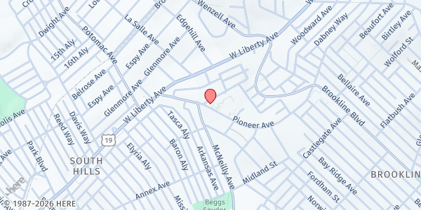 Map showing Society of St Vincent de Paul Council of Pittsburgh at 3048 Pioneer Ave, Pittsburgh, PA