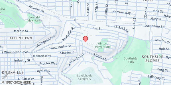 Map showing St. Paul of the Cross Monastery at 148 Monastery Ave., Pittsburgh, PA