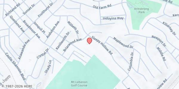 Map showing St Winifred Church - St. Paul of the Cross Parish at 550 Sleepy Hollow Rd, Pittsburgh, PA