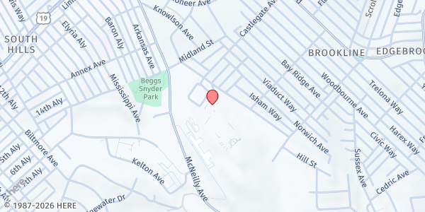 Map showing The Salvation Army - Pittsburgh Temple at 1060 McNeilly Rd., Pittsburgh, PA