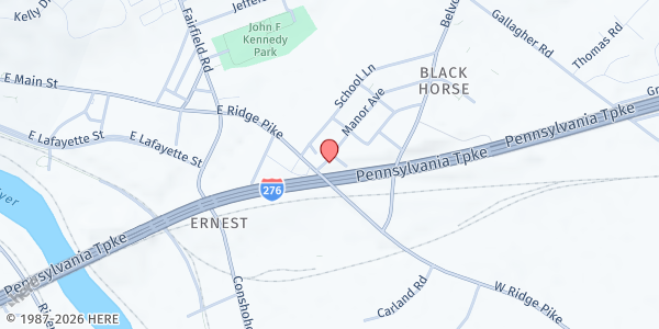 Map showing Iglesia De Dios Renacer Food Pantry at 310 Manor Avenue, Plymouth Meeting, PA