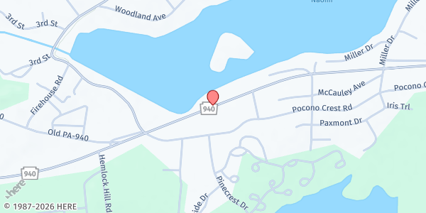 Map showing Covington Baptist Association at , Pocono Pines, PA