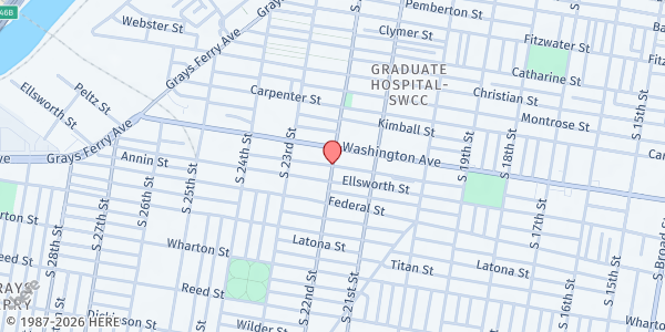 Map showing South Philly Community Fridge - Porco's at 1100 South 22nd Street, Point Breeze, PA