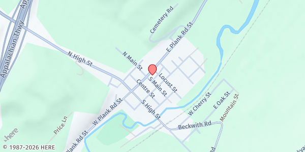 Map showing Commonfood at 102 East Plank Road, Port Matilda, PA