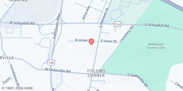 Map showing Coventry Food Pantry at 692 W. Schuylkill Rd., Pottstown, PA