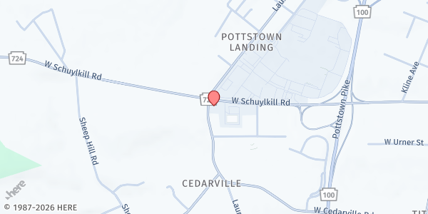 Map showing Coventry Food Pantry at 692 W. Schuylkill Rd. Unit 1, Pottstown, PA