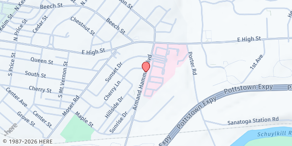 Map showing Resilient Students Network - Pottstown at 113 Armand Hammer Boulevard, Pottstown, PA