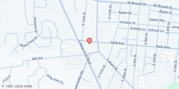 Map showing Food for Friends (Richland Friends Quakers Meeting) at 206 South Main Street, Quakertown, PA