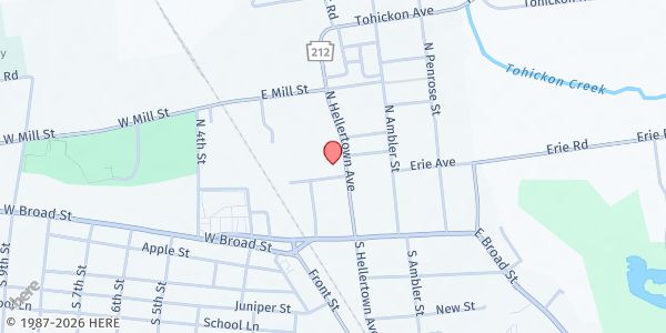 Map showing Trinity Lutheran Church - Loaves and Fishes at 102 North Hellertown Avenue, Quakertown, PA