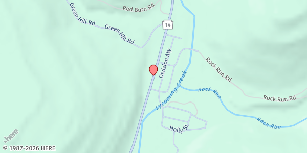 Map showing Ralston Fire Company at 10973 PA-14, Ralston, PA