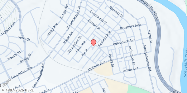 Map showing Catholic Charities, Diocese of Allentown at 234 Grace St, Reading, PA