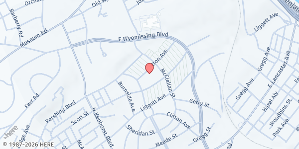 Map showing Oakbrook Food Pantry at 1001 Scott Street, Reading, PA