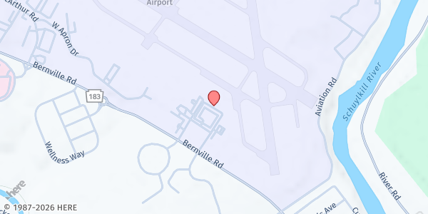 Map showing Reading Airport Mobile Market at 2501 Bernville Rd, Reading, PA