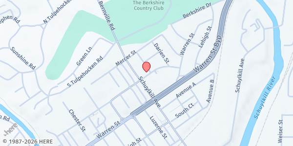 Map showing Rehoboth SDA Church at 1502 Snyder St, Reading, PA