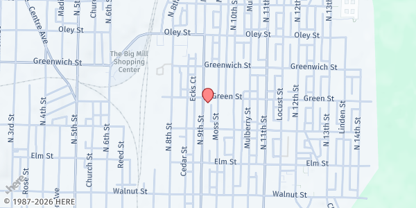 Map showing Renewed Spirit at 449 North 9th Street, Reading, PA