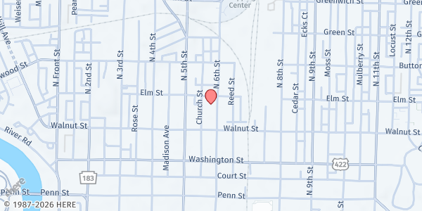 Map showing Road to Damascus at 234 N 6th St, Reading, PA