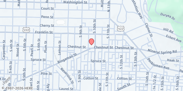 Map showing Southern Middle School at Southern Middle School, Reading, PA