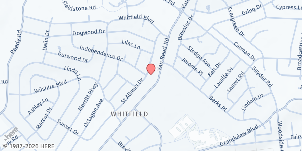 Map showing St. Ignatius Food Pantry at 2700 St Albans Dr, Reading, PA