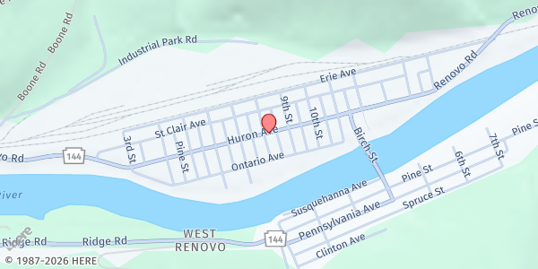 Map showing The Salvation Army - Renovo at 127 7TH STREET, Renovo, PA