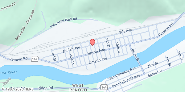 Map showing The Salvation Army - Renovo at 127 7th St, Renovo, PA